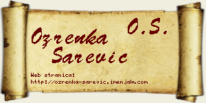 Ozrenka Sarević vizit kartica